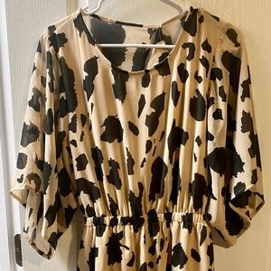 Open back tan/black romper